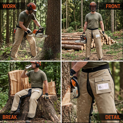 Chainsaw Chaps, 8-Layer Chainsaw Apron Chainsaw Safety Pants for Men & Women Chainsaw Accessories for Forest Worker