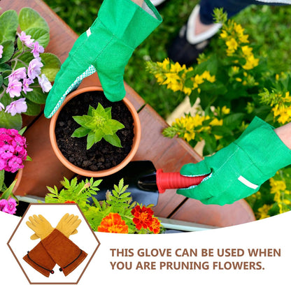 Sheepskin Gardening Gloves, Long Sleeve Cut Resistant Yard Work Protection