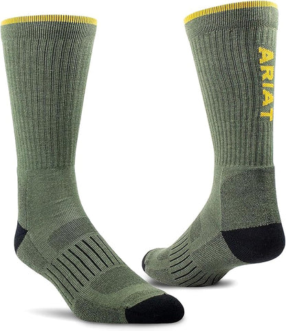 ARIAT Men’s Crew Socks 2-Pack, Premium Quality, Comfortable Fit for All-Day Wear