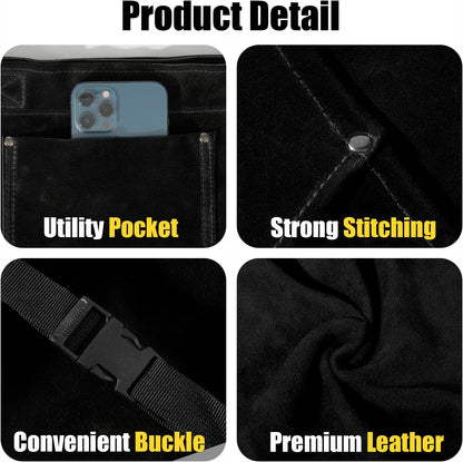 LeaSeek Leather Welding Pants, Heat & Flame Resistant Safety Leg Protection