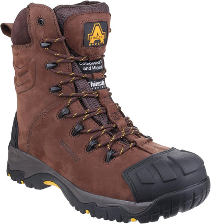 Amblers Safety Mens AS995 Pillar Waterproof Hi-Leg Lace up Safety Boot Brown Size UK 7 EU 41