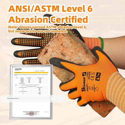 Schwer 3/6/12 Pairs Safety Work Gloves, MicroDot Abrasion & Grip, LT5619, L