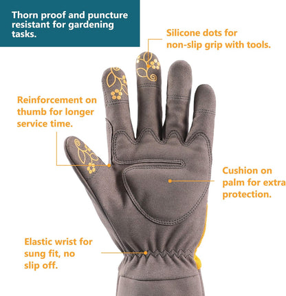 COOLJOB Thorn Proof Rose Pruning Garden Gloves for Men, Long Sleeve Large