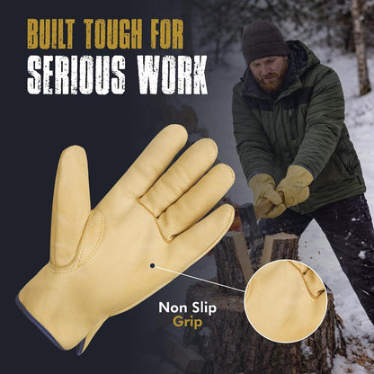 Waterproof Work Gloves – Heavy Duty, Non-Slip Grip, Durable All-Weather Protection - Large