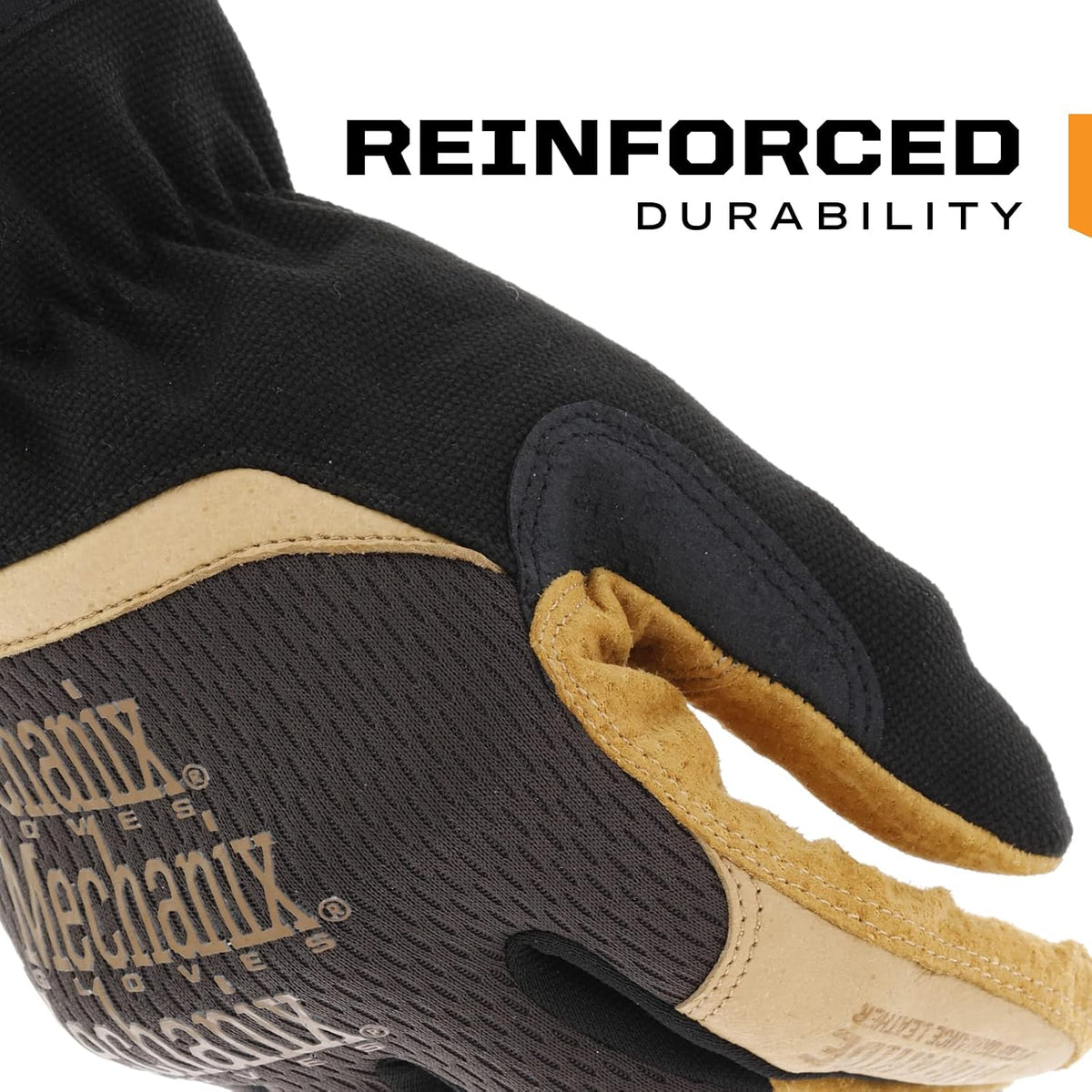 Mechanix Wear: Durahide Leather FastFit Work Glove with Elastic Cuff for Secure Fit
