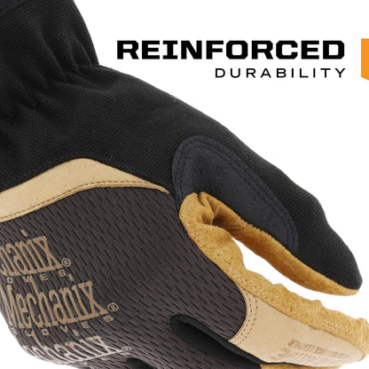 Mechanix Wear: Durahide Leather FastFit Work Glove with Elastic Cuff for Secure Fit