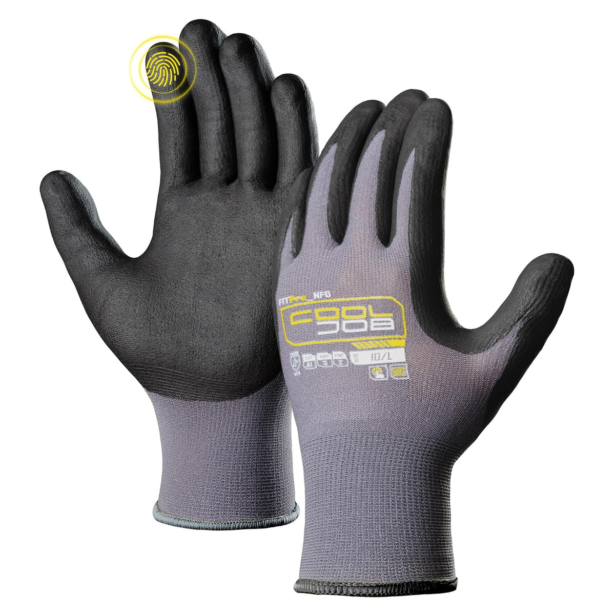 COOLJOB 3/12/36 Pairs Safety Work Gloves, Microfoam Nitrile Rubber Coated