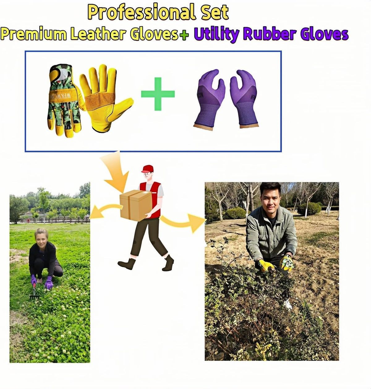 Cow Leather Adjustable Thorn Proof Gardening Gloves