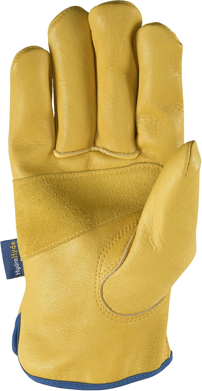 Wells Lamont Men's HydraHyde Leather Work Gloves, Water-Resistant, Large