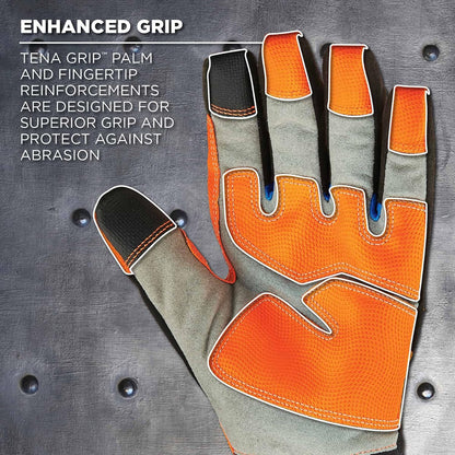 Waterproof Work Gloves, Thermal Insulated, Touchscreen, Enhanced Grip, Ergodyne ProFlex 818WP,Black