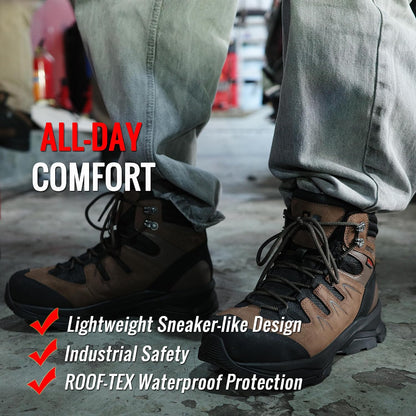 ROCKROOSTER Mens Waterproof Steel Toe Safety Work Boots AH001
