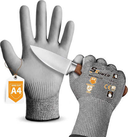 Schwer 12 Pairs A6 Cut Resistant Work Gloves, Reinforced Thumb, CR3028, S