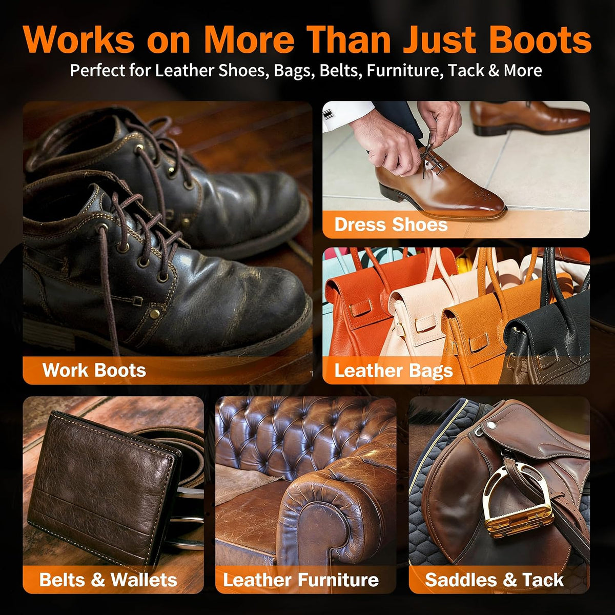 GleamGlee Leather Boot Care Kit, Saddle Soap, Mink Oil & Waterproof Wax Set