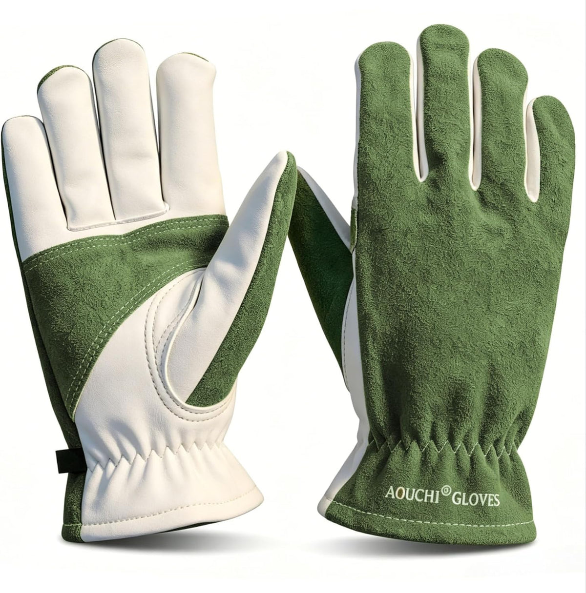 Cowhide Leather Work Gloves,Gardening,Welding Gloves for Men Black XL
