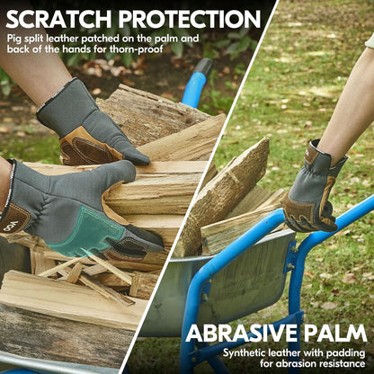 Vgo... Gardening Work Gloves for Men,Thornproof,Touchscreen(SL7475,S)
