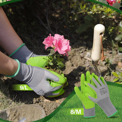 WORKPRO 6 Pairs Garden Gloves Men and Women with Eco Latex Palm Coated