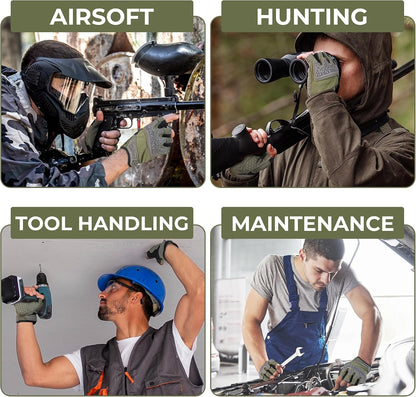HANDLANDY Fingerless Work Gloves for Mens & Women, Uwrist Half Finger Shock-Absorbing Breathable Glove