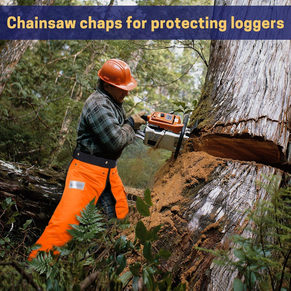 Chainsaw Chaps,Chainsaw Safety Apron,Chainsaw Protection Pants with Adjustable Belt&Pocket,Forestry Protective Gear