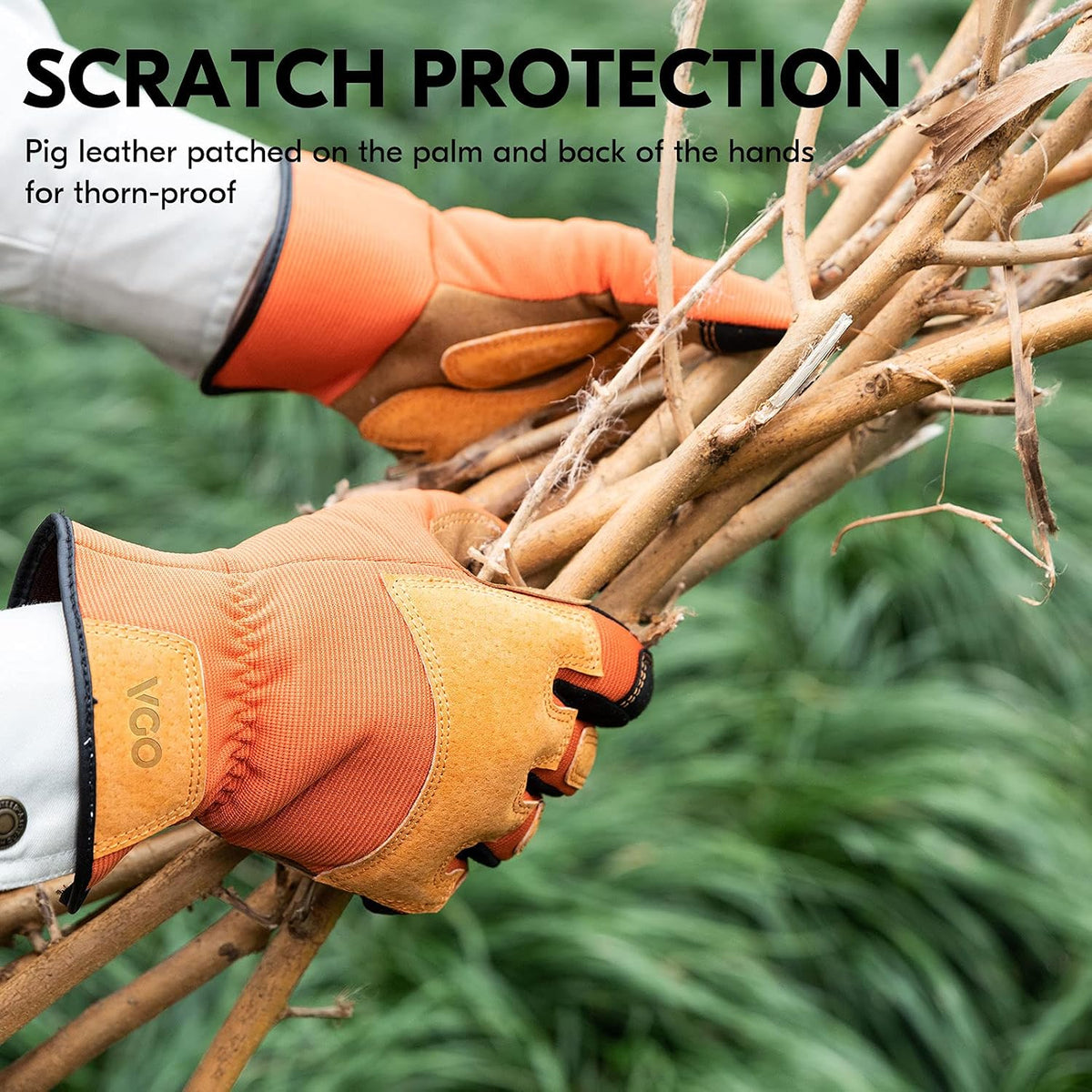 Vgo... Gardening Work Gloves for Men,Thornproof,Touchscreen(SL7475,S)