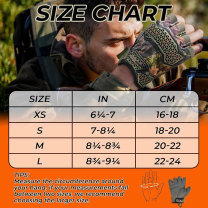 HANDLANDY Fingerless Work Gloves for Mens & Women, Uwrist Half Finger Shock-Absorbing Breathable Glove