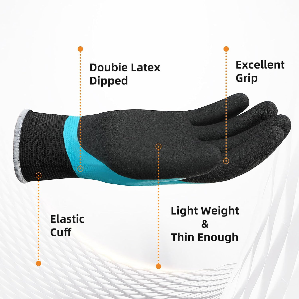 DULFINE Waterproof Touch Screen 1/3 Pairs Work Gloves for Men & Women
