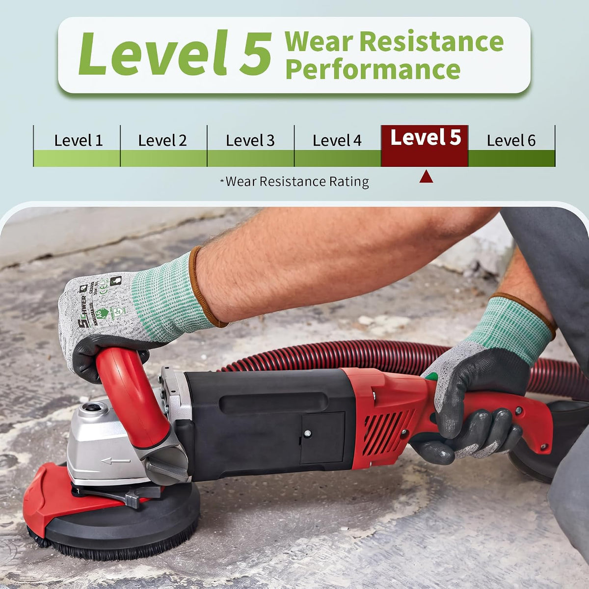 Schwer 12 Pairs A6 Cut Resistant Work Gloves, Reinforced Thumb, CR3028, S