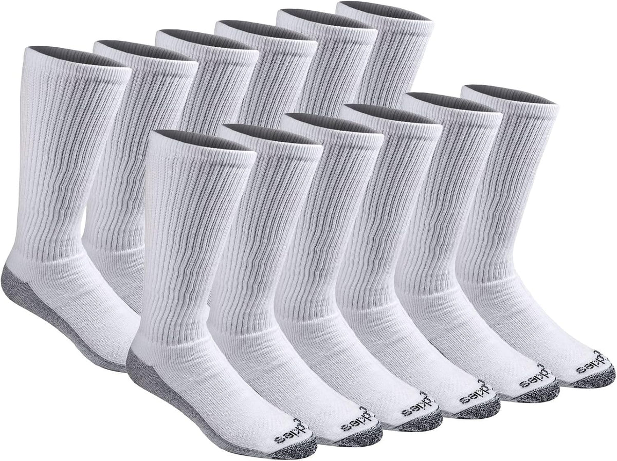 Dickies Men's Dri-Tech Moisture Control Boot-Length Socks, Available in L-XL (6, 12 Pairs)