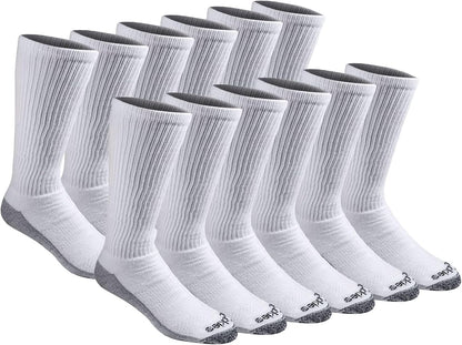 Dickies Men's Dri-Tech Moisture Control Boot-Length Socks, Available in L-XL (6, 12 Pairs)