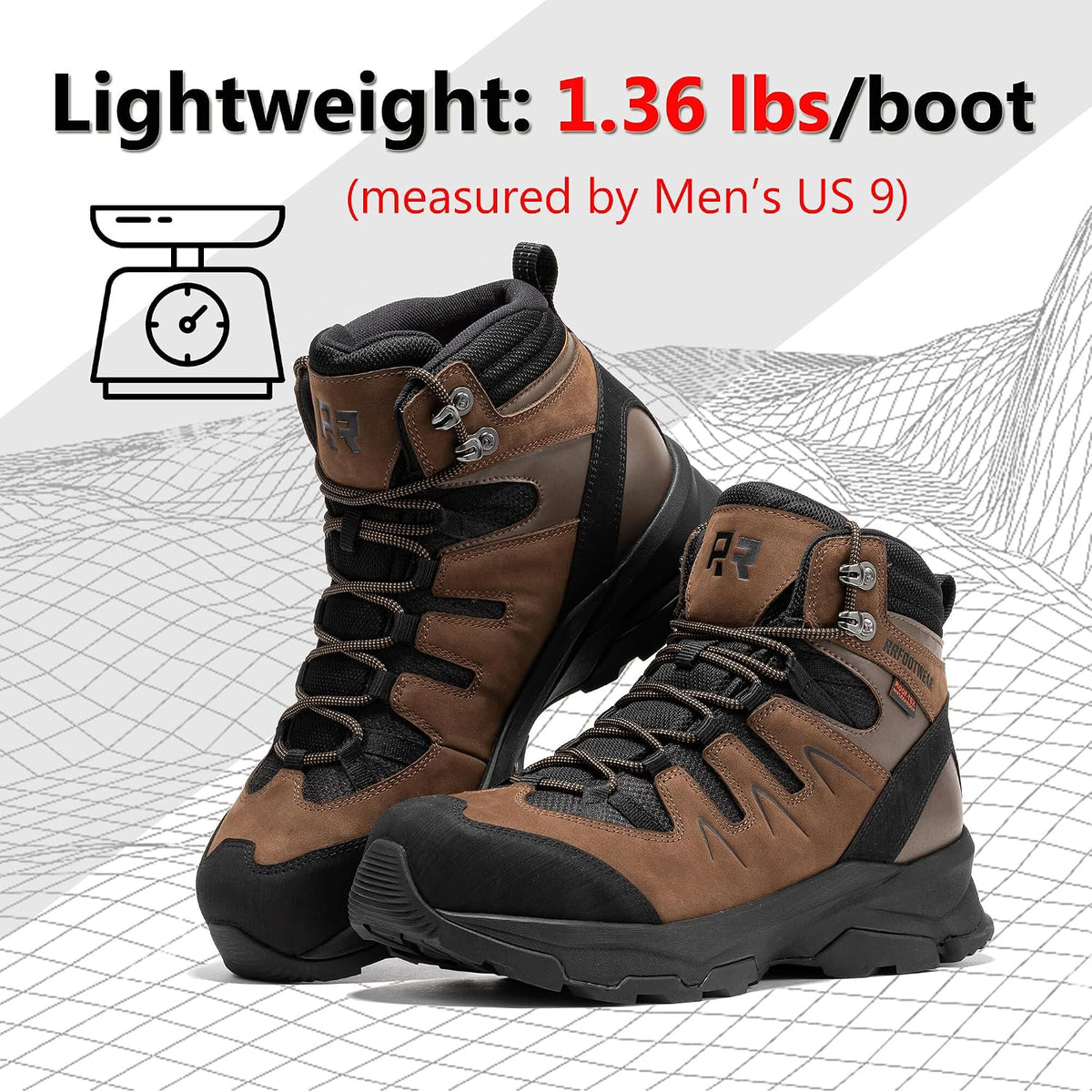 ROCKROOSTER Mens Waterproof Steel Toe Safety Work Boots AH001