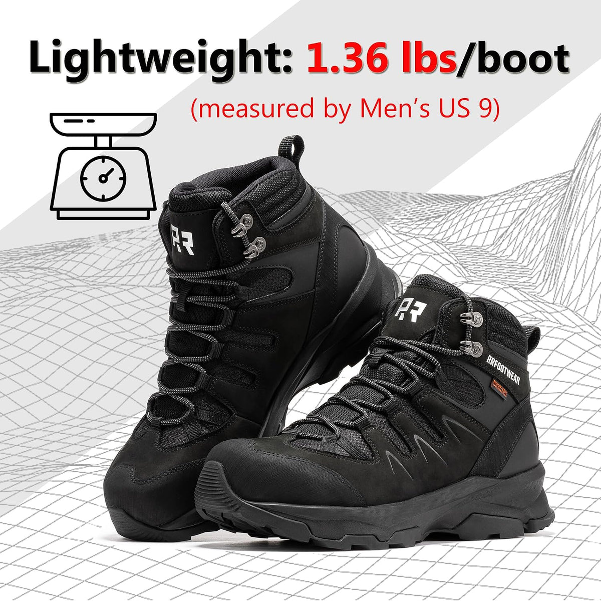 ROCKROOSTER Mens Waterproof Steel Toe Safety Work Boots AH001