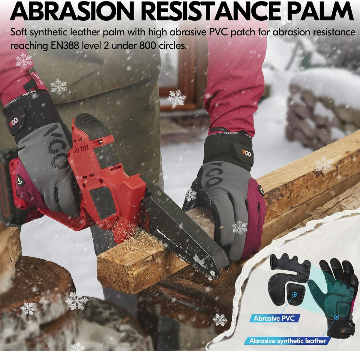 Vgo...-4°F Women's Coldproof&Waterproof Winter Gloves(SL8777FW)