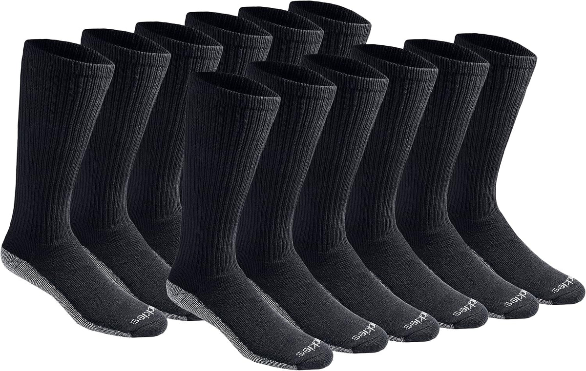 Dickies Men's Dri-Tech Moisture Control Boot-Length Socks, Available in L-XL (6, 12 Pairs)