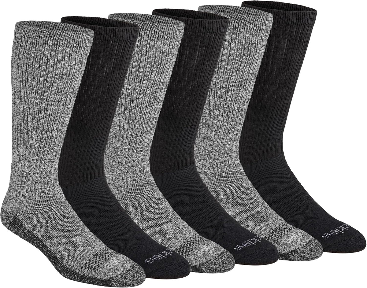 Dickies Men's Dri-Tech Moisture Control Boot-Length Socks, Available in L-XL (6, 12 Pairs)