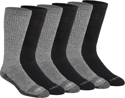 Dickies Men's Dri-Tech Moisture Control Boot-Length Socks, Available in L-XL (6, 12 Pairs)