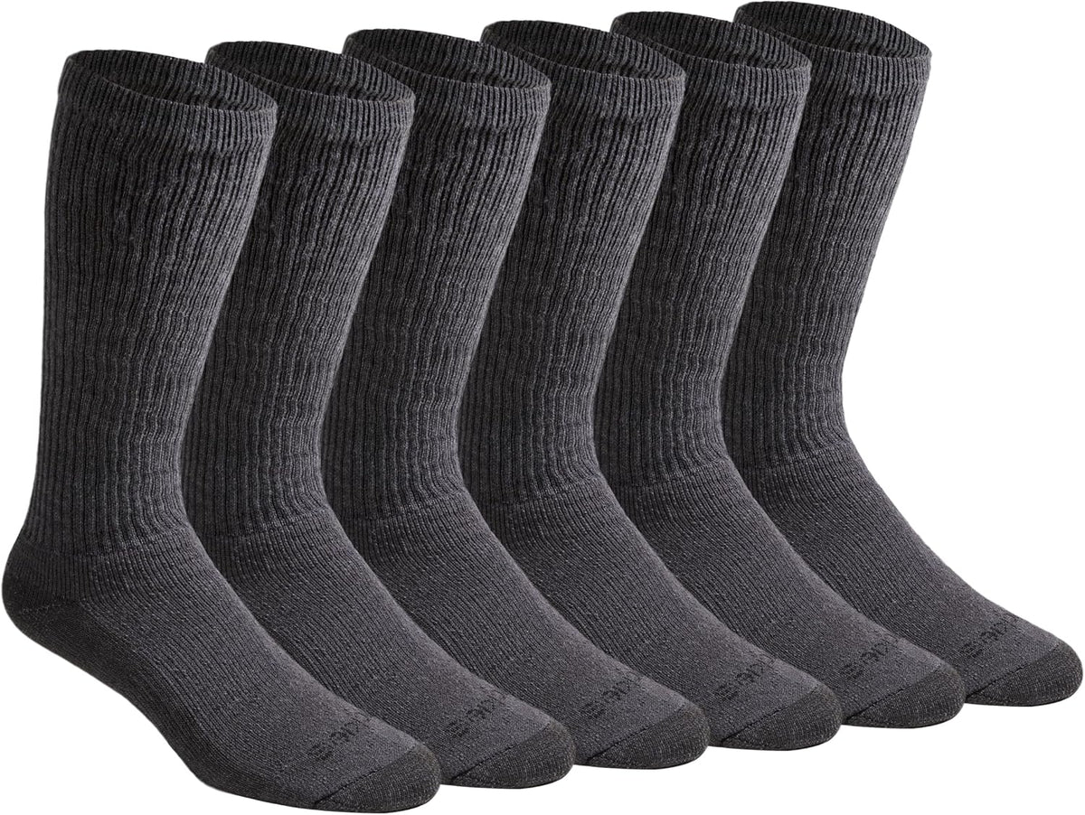 Dickies Men's Dri-Tech Moisture Control Boot-Length Socks, Available in L-XL (6, 12 Pairs)