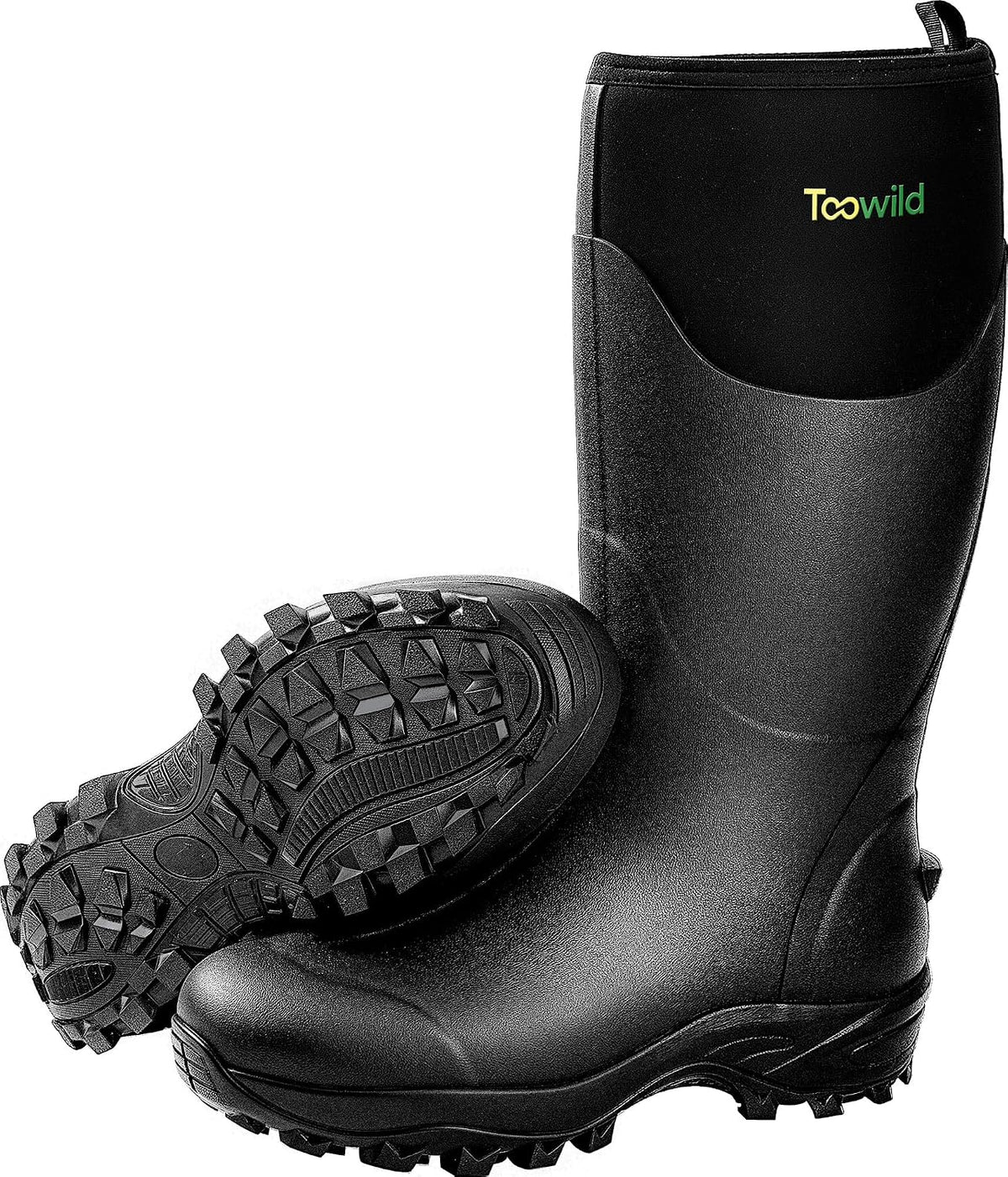 Toowild Men's Rubber Hunting Mud Boots, Multi-Season Waterproof Rain Boots