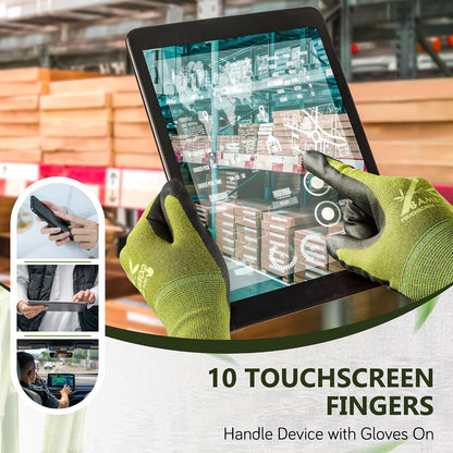 COOLJOB Gardening Working Gloves, Touchscreen, Nitrile Coated