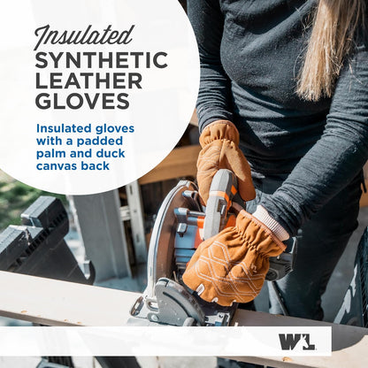 Wells Lamont Women's WearPower Winter Work Gloves, Duck Canvas